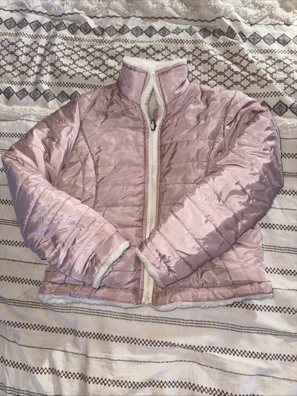 EUC Girls C&C California Faux Fur And Pink Reversible Winter Coat 5